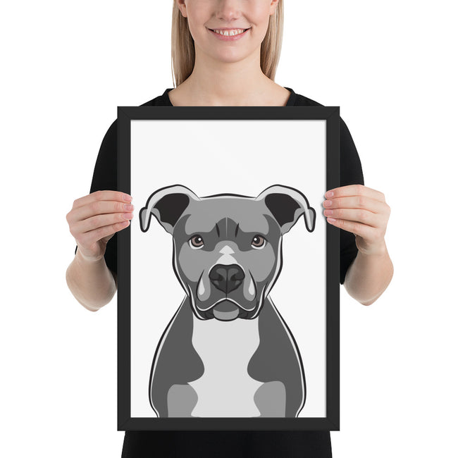 Pitbull Framed Poster Breed Wall Art in Black – alternate view