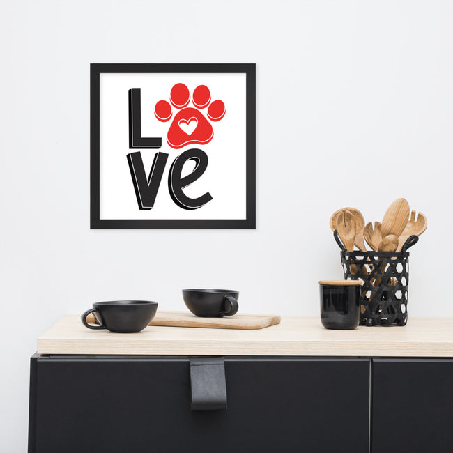 Dogs Are Love Framed Poster Dog Wall Art in Black – view 2