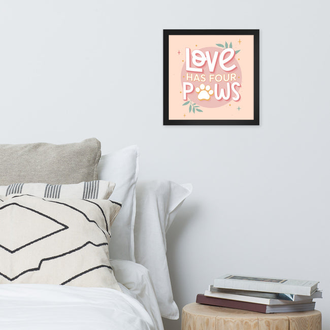 Love Has Four Paws Framed Poster Wall Art in Black – alternate view