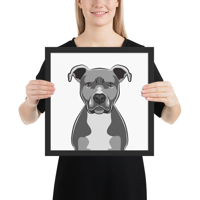 Pitbull Framed Poster Breed Wall Art in Black – view 2