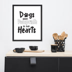 Dogs Leave Pawprints In Our Hearts Framed Poster