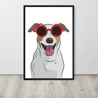 Jack Russell Terrier Framed Poster Wall Art in Black