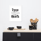 Dogs Leave Pawprints In Our Hearts Framed Poster