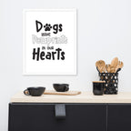Dogs Leave Pawprints In Our Hearts Framed Poster