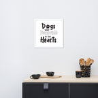 Dogs Leave Pawprints In Our Hearts Framed Poster