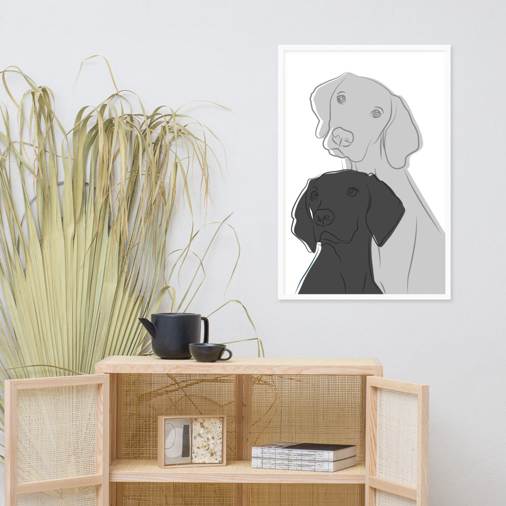 Two Dogs Framed poster