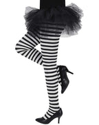 HDE Women's Striped Tights Opaque Microfiber Stockings Nylon Footed Pantyhose
