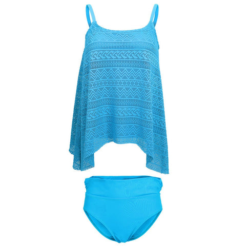 Lace Tankini Swimsuit Set w/Briefs