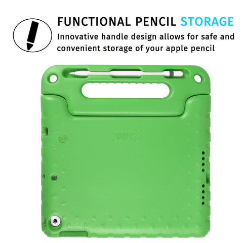 HDE Case for iPad 9.7-inch 2018 / 2017 Kids Shockproof Bumper Hard Cover Handle Stand with Built in Screen Protector for New Apple Education iPad 9.7 Inch (6th Gen) / 5th Generation iPad 9.7 - Green