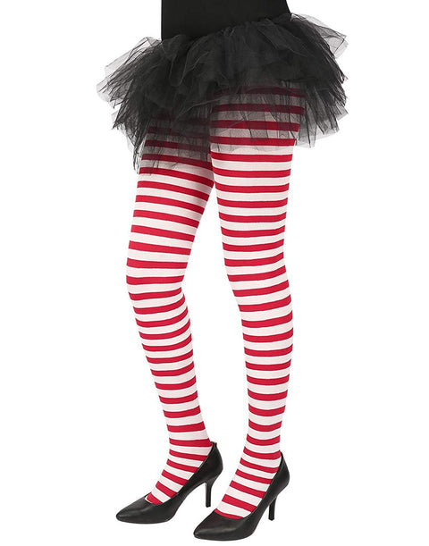 HDE Women's Striped Tights Opaque Microfiber Stockings Nylon Footed Pantyhose