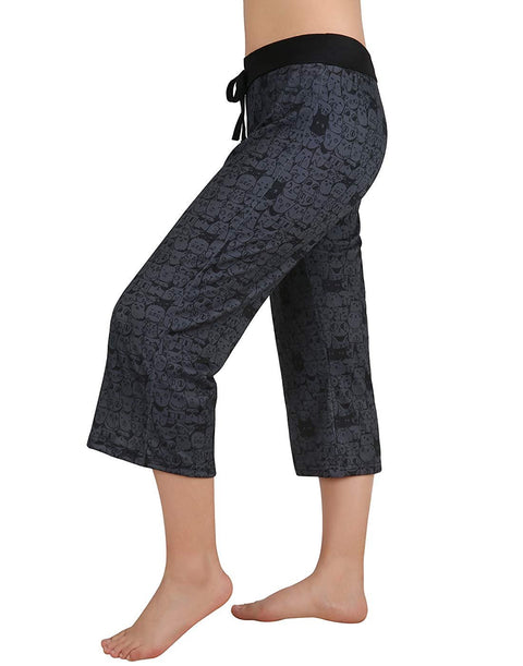 HDE Womens Sleepwear Capri Pajama Pants Sleep Capris Cropped Lounge Bottoms S-3X