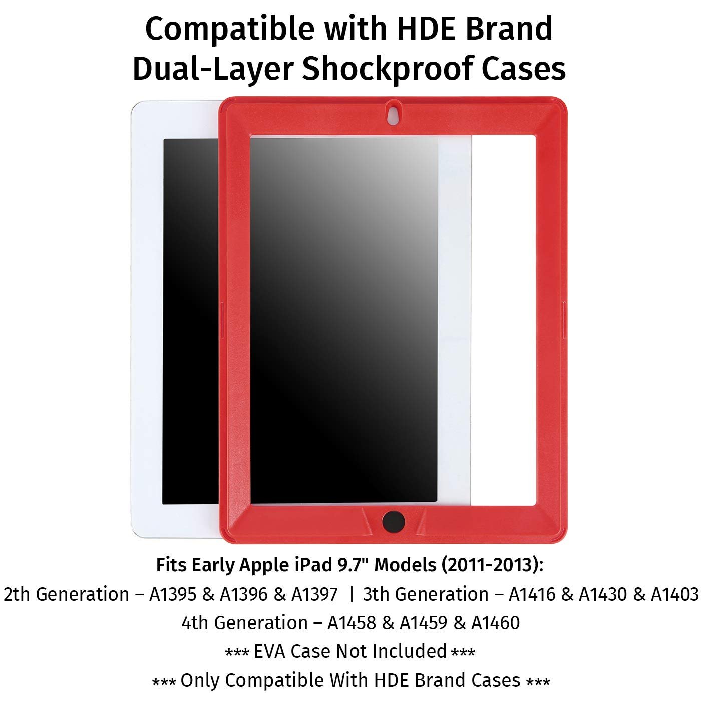 Replacement Screen Protector for HDE Dual Layer Shockproof iPad Cases Compatible with 2nd 3rd and 4th Generation Apple iPad 9.7 Tablets (Older Versions 2011-2013 Release) - Screen Protector ONLY