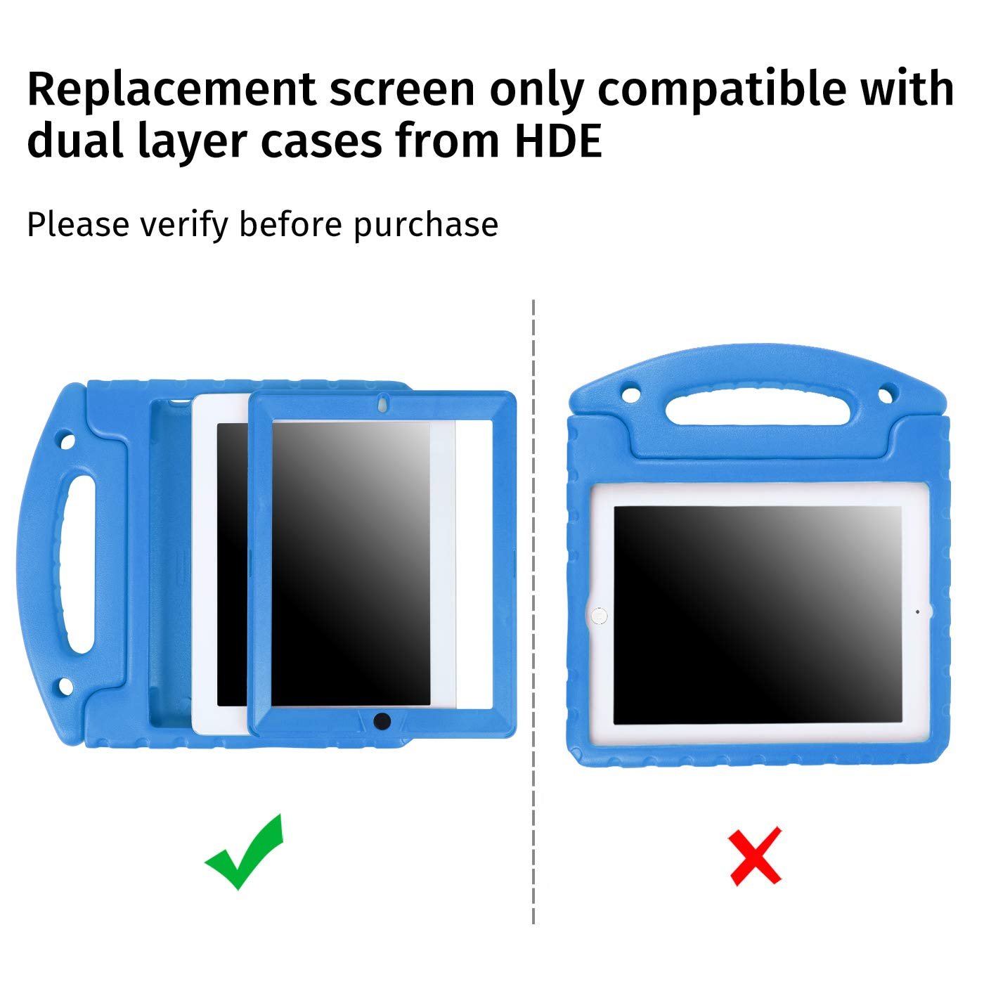 Replacement Screen Protector for HDE Dual Layer Shockproof iPad Cases Compatible with 2nd 3rd and 4th Generation Apple iPad 9.7 Tablets (Older Versions 2011-2013 Release) - Screen Protector ONLY