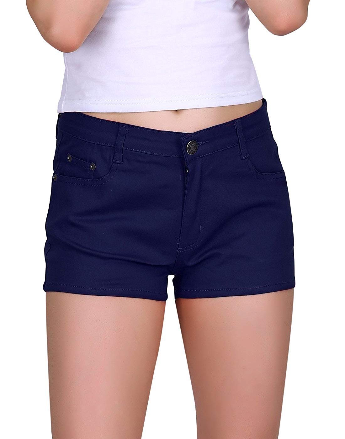 Low Rise Stretch Denim Shorts