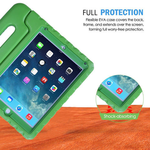 HDE Case for iPad 9.7-inch 2018 / 2017 Kids Shockproof Bumper Hard Cover Handle Stand with Built in Screen Protector for New Apple Education iPad 9.7 Inch (6th Gen) / 5th Generation iPad 9.7 - Green