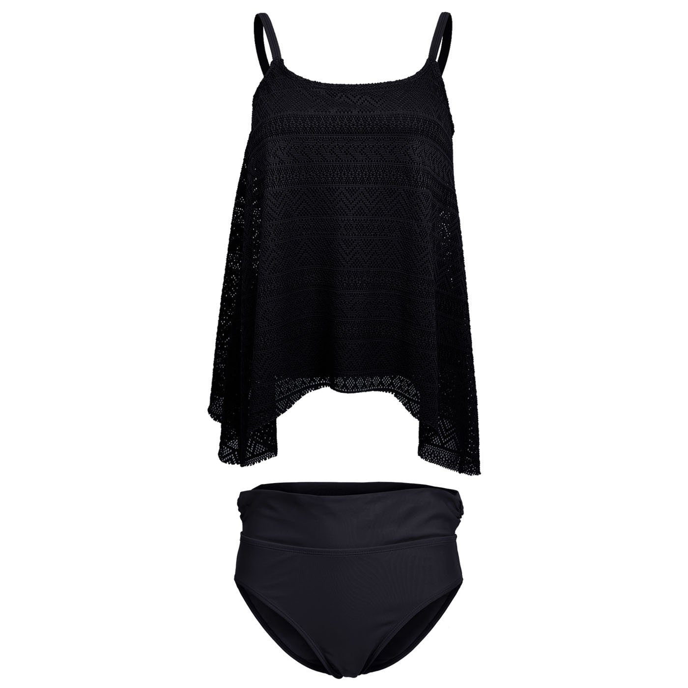 Lace Tankini Swimsuit Set w/Briefs