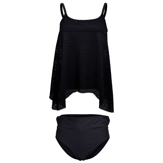 Lace Tankini Swimsuit Set with Briefs – close-up detail