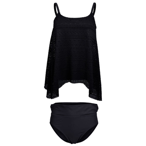 Lace Tankini Swimsuit Set w/Briefs