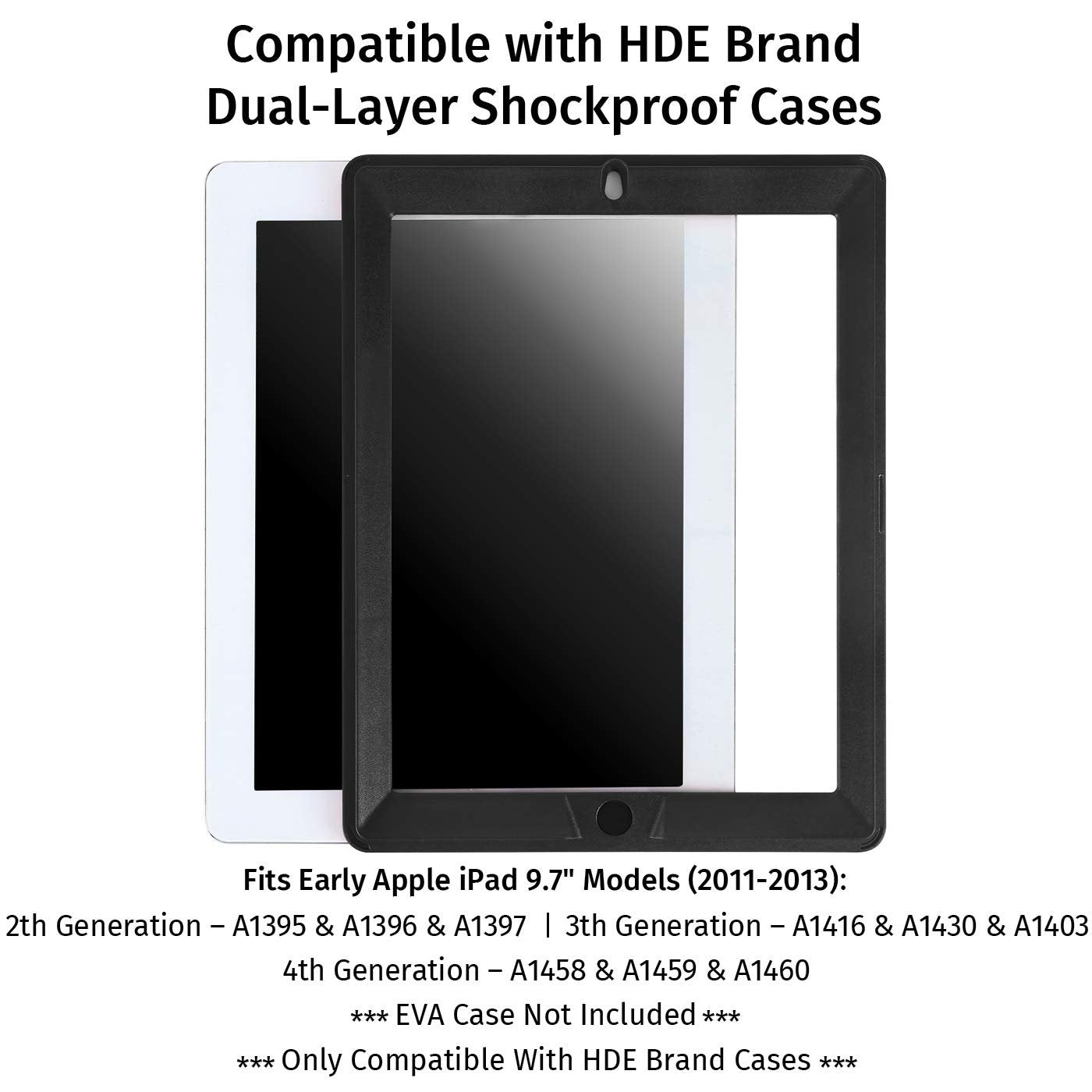 Replacement Screen Protector for HDE Dual Layer Shockproof iPad Cases Compatible with 2nd 3rd and 4th Generation Apple iPad 9.7 Tablets (Older Versions 2011-2013 Release) - Screen Protector ONLY