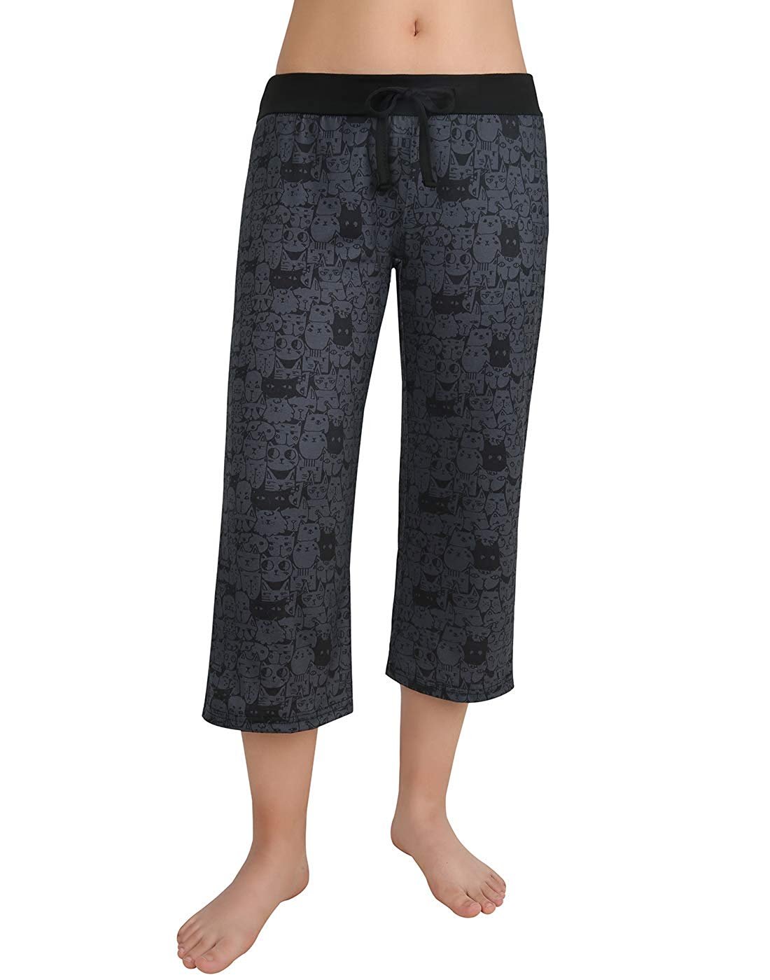 HDE Womens Sleepwear Capri Pajama Pants Sleep Capris Cropped Lounge Bottoms S-3X Main image