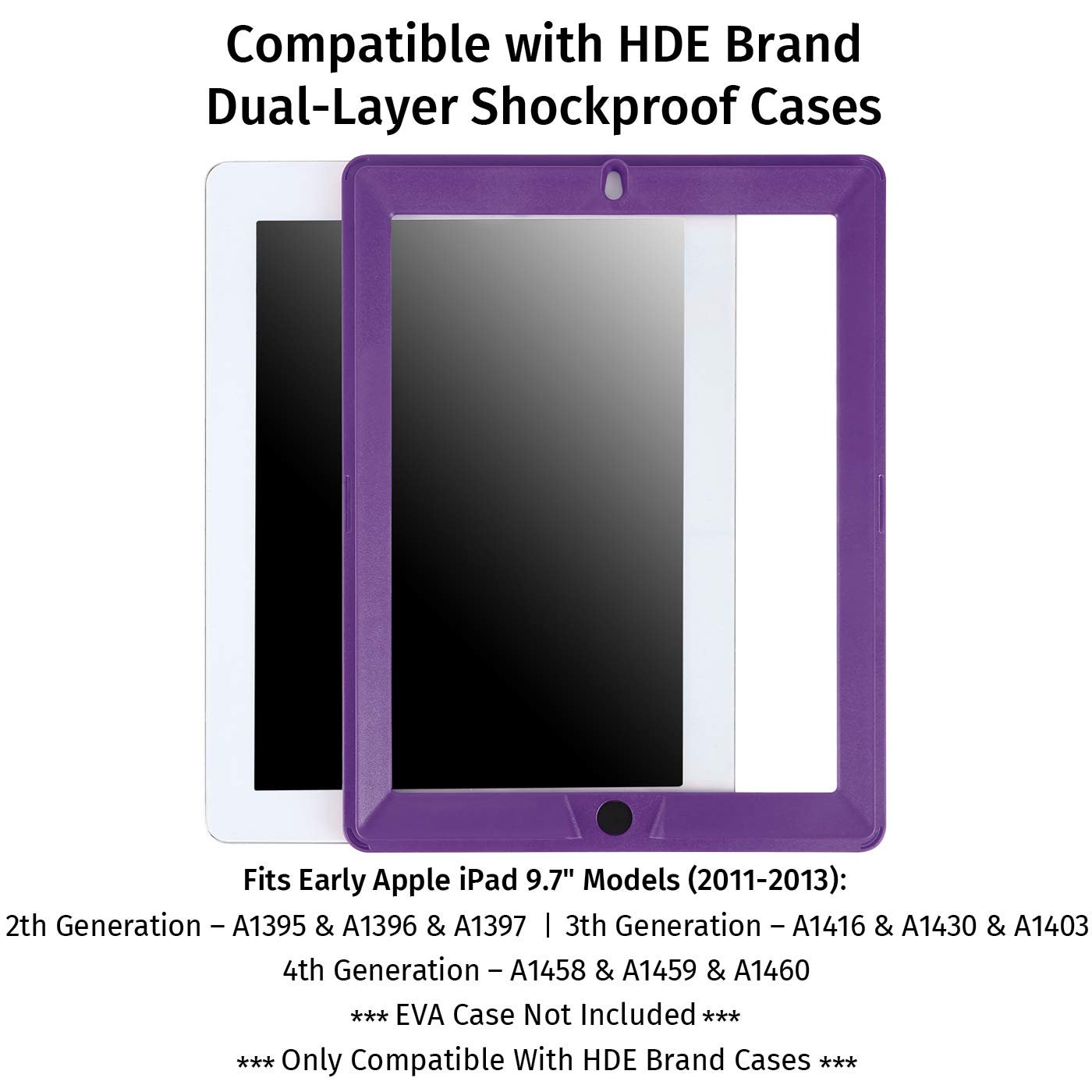 Replacement Screen Protector for HDE Dual Layer Shockproof iPad Cases Compatible with 2nd 3rd and 4th Generation Apple iPad 9.7 Tablets (Older Versions 2011-2013 Release) - Screen Protector ONLY