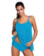 Lace Tankini Swimsuit Set with Briefs in Turquoise