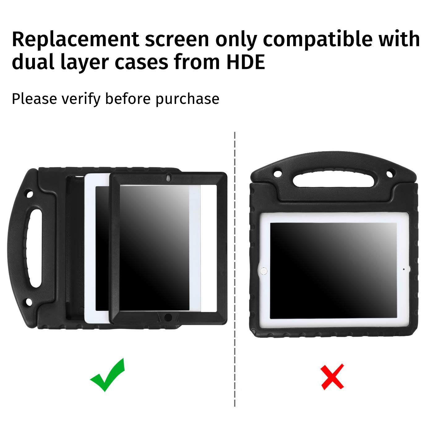 Replacement Screen Protector for HDE Dual Layer Shockproof iPad Cases Compatible with 2nd 3rd and 4th Generation Apple iPad 9.7 Tablets (Older Versions 2011-2013 Release) - Screen Protector ONLY