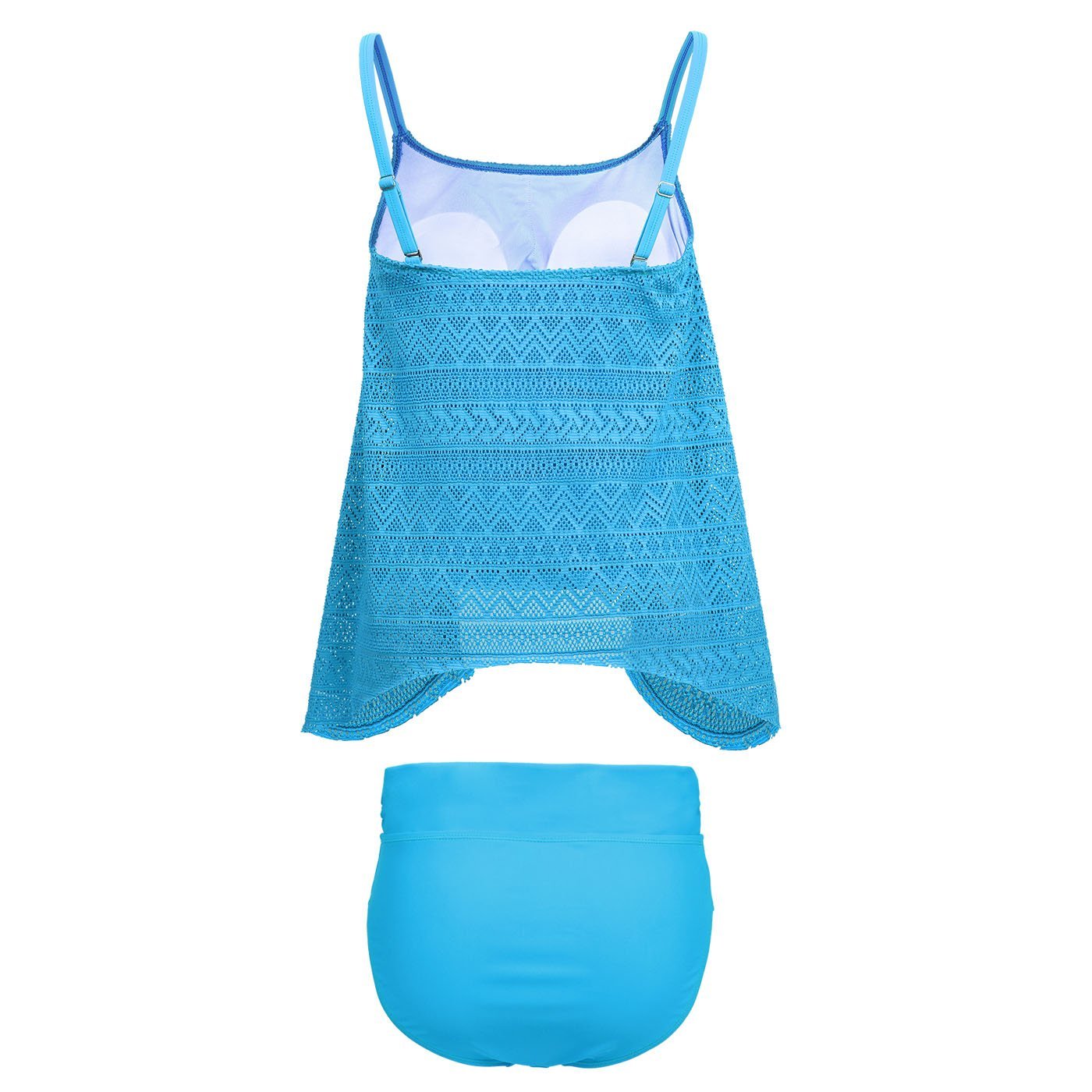 Lace Tankini Swimsuit Set w/Briefs
