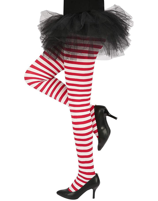 Striped Opaque Tights Footed Pantyhose – product view 6