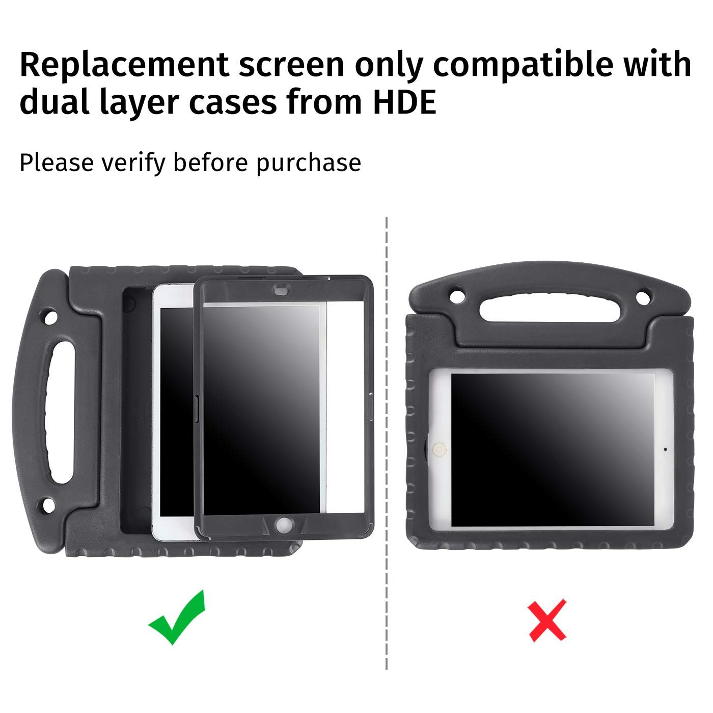 Replacement Screen Protector for HDE Dual Layer Shockproof iPad Cases compatible with 1st 2nd and 3rd Generation Apple iPad Mini 7.9" Tablets (Older Versions 2012-2014 Release) - SCREEN PROTECTOR ONLY