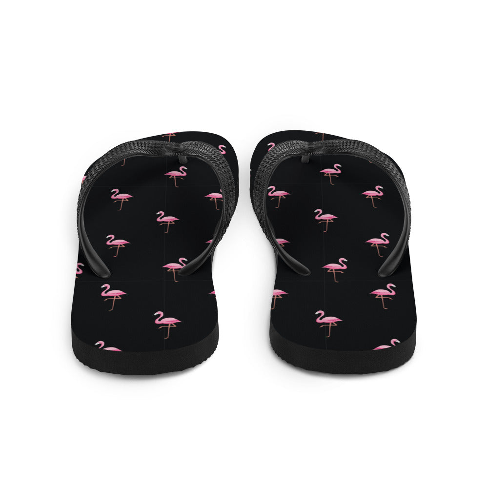 Flamingo Print Flip-Flops