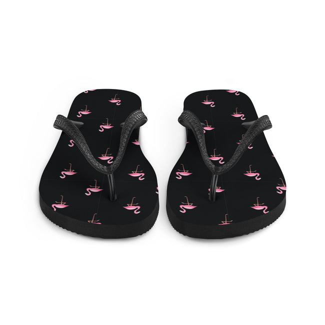 Flamingo Print Flip Flops Beach Sandals – alternate view