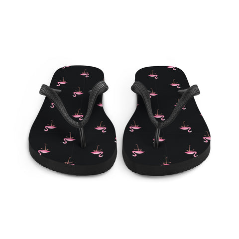 Flamingo Print Flip-Flops
