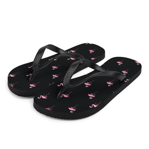 Flamingo Print Flip-Flops