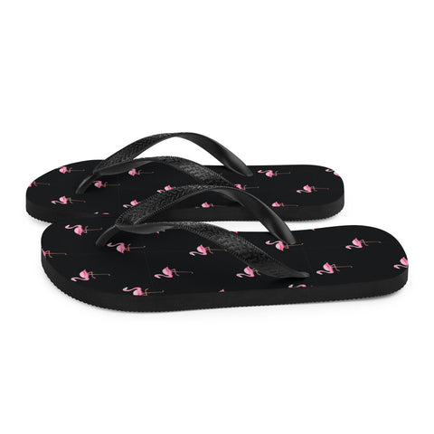 Flamingo Print Flip-Flops