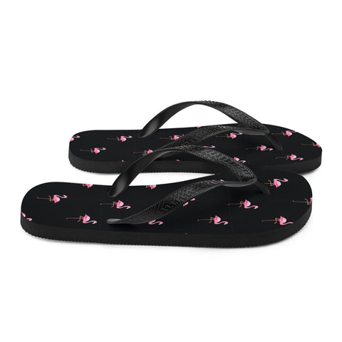 Flamingo Print Flip-Flops
