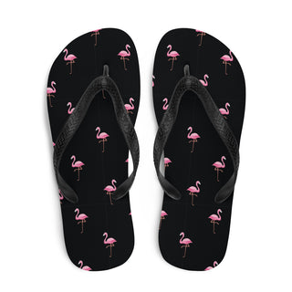 Flamingo Print Flip Flops Beach Sandals – front view