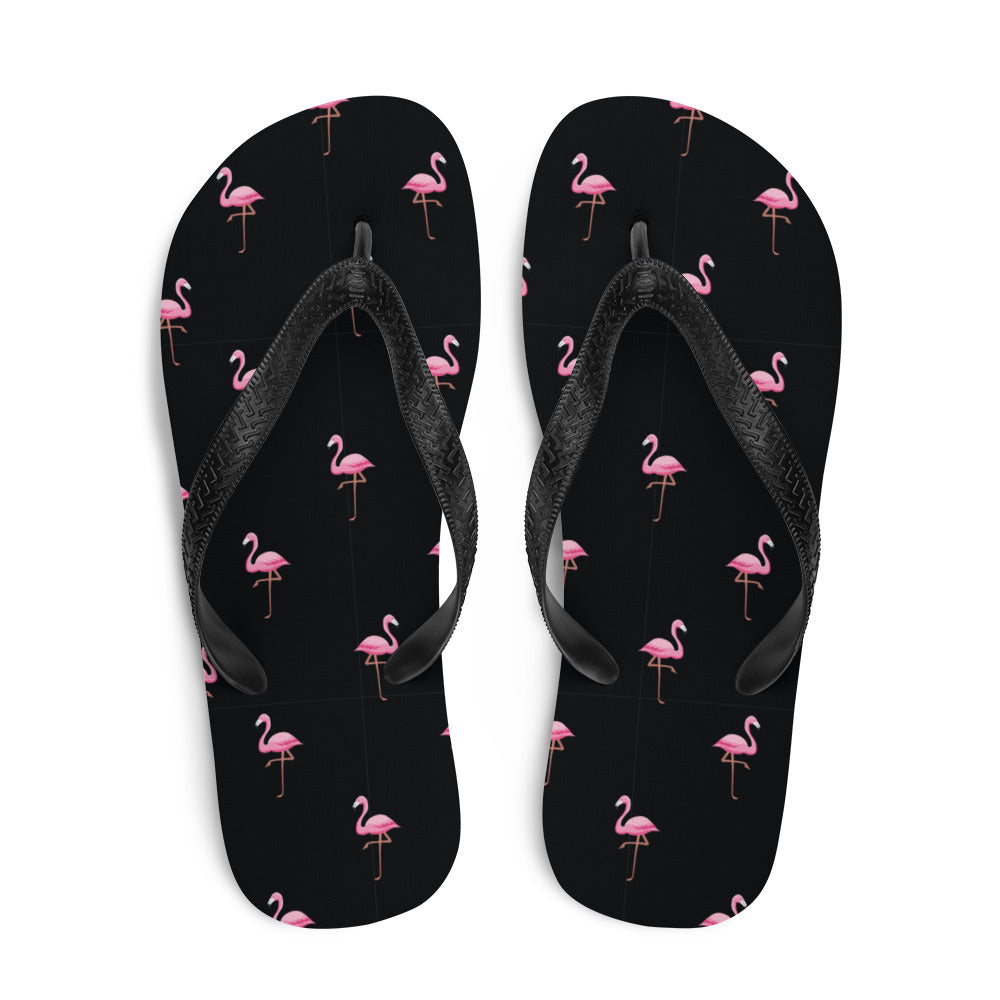Flamingo Print Flip-Flops