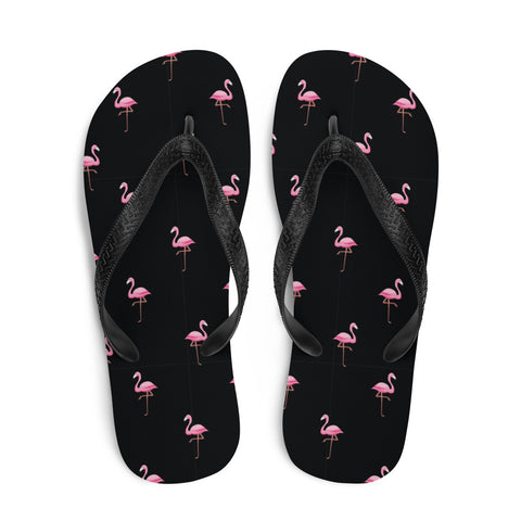 Flamingo Print Flip-Flops