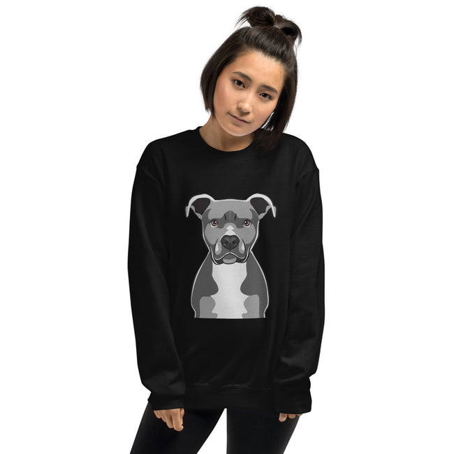 Pitbull Unisex Sweatshirt Dog Breed Fleece in Black