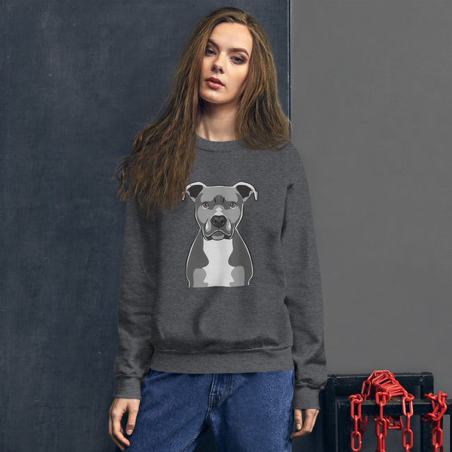 Pitbull Unisex Sweatshirt Dog Breed Fleece – close-up detail