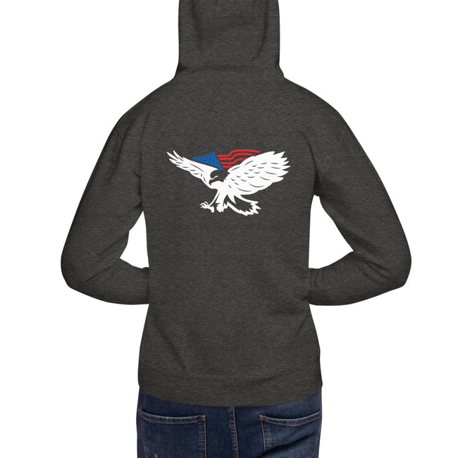 Eagle Hoodie Soft Graphic Pullover in Charcoal Heather
