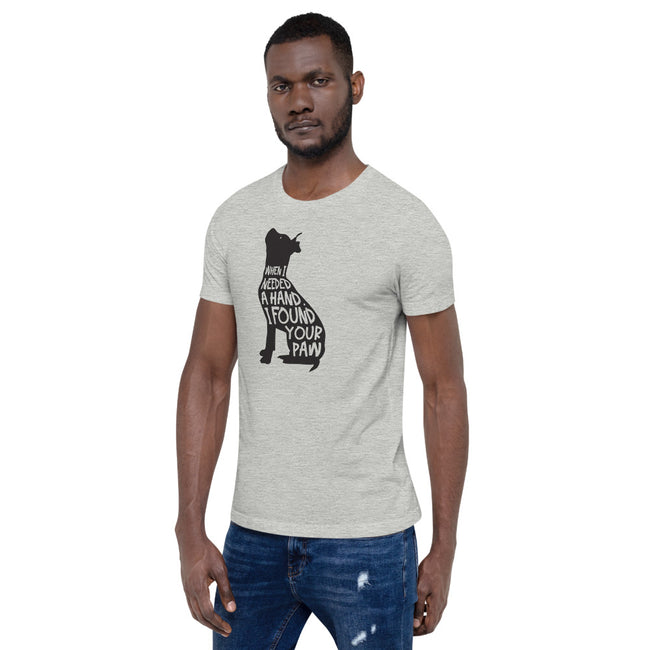 When I Needed A Hand T-Shirt Dog Lover Tee in Athletic Heather