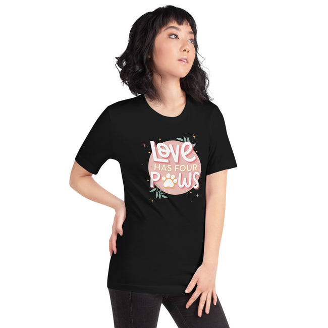 Love Has Four Paws T-Shirt Unisex Dog Tee – side view