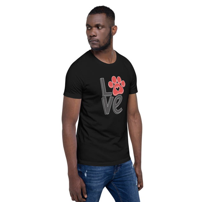 Love Unisex T-Shirt Dog Lover Tee – side view