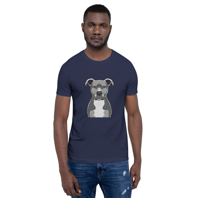 Pitbull Unisex T-Shirt Dog Breed Tee in Navy