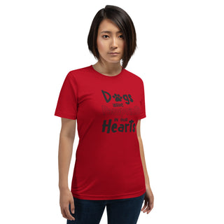 Dogs Leave Pawprints In Our Hearts Tee Unisex in Red