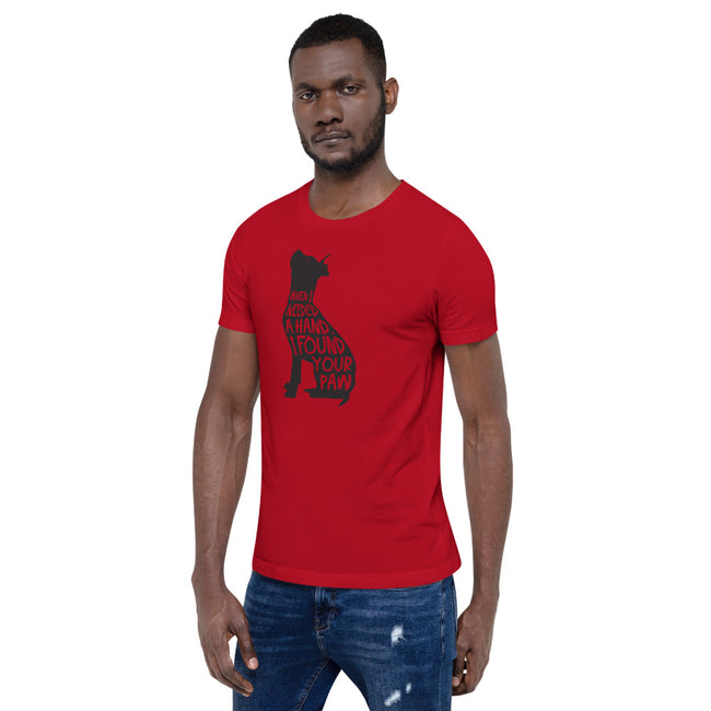 When I Needed A Hand T-Shirt Dog Lover Tee in Red