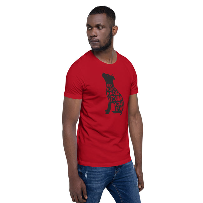 When I Needed A Hand T-Shirt Dog Lover Tee – close-up detail