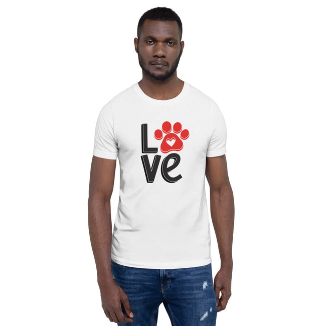 Love Unisex T-Shirt Dog Lover Tee in White